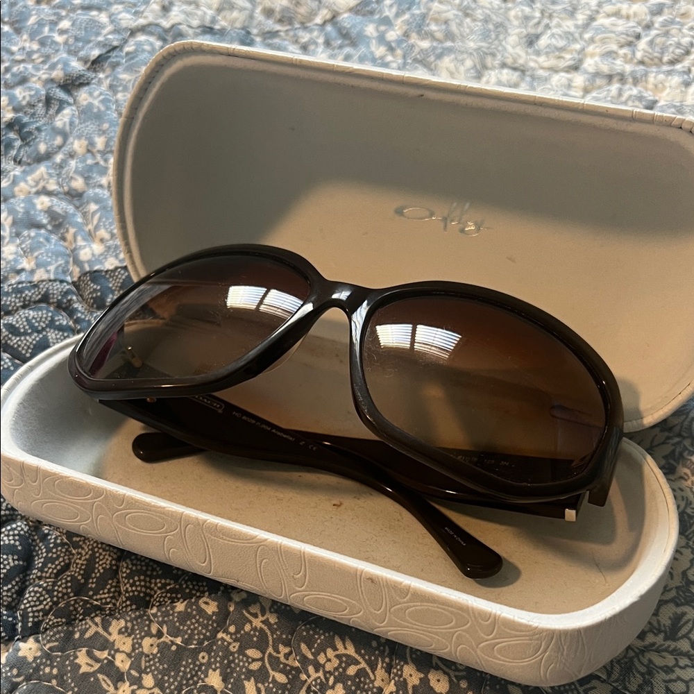 Coach Dark Brown Sunglasses with Black Frame